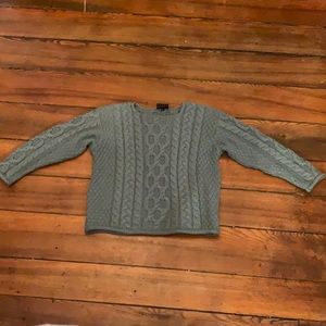 Carraig Donn woman’s merino wool cable sweater. Large made in Ireland
